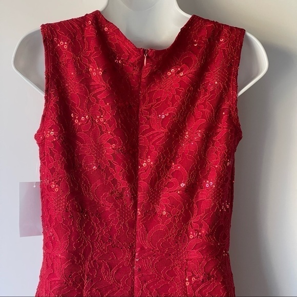 Alexa B Nites Red Formal Evening Holiday Party Prom Dress Lace Glitter Mermaid 6 - Picture 7 of 16